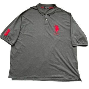 US Polo Assn. Men’s Polo Gray Red Shirt 6XL